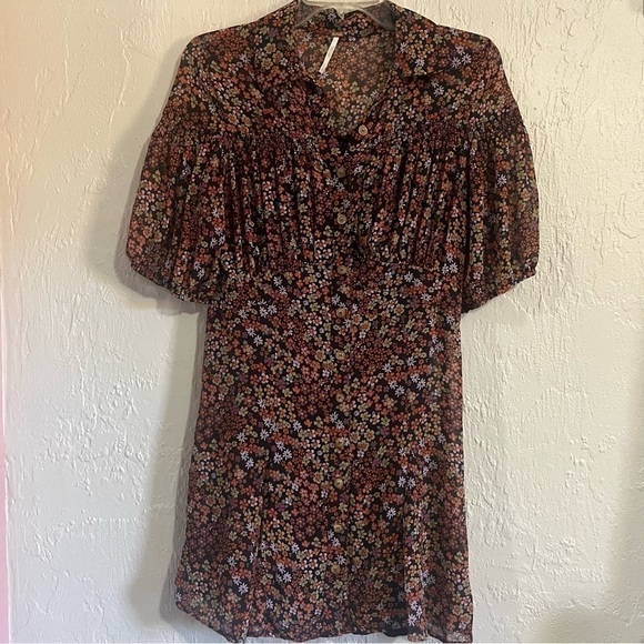 𝅺FREE People Bonnie Floral Mini Dress Size S - Picture 6 of 12